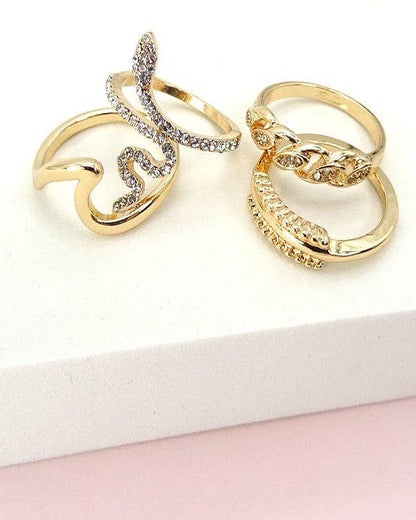 Serpent Spark Ring Set