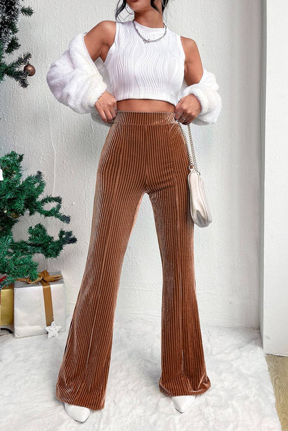 Chestnut Corduroy Flare Pants