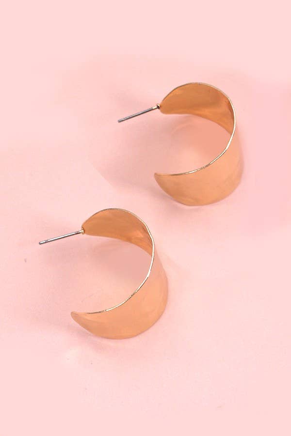 Hammered Wide Hoop Earrings