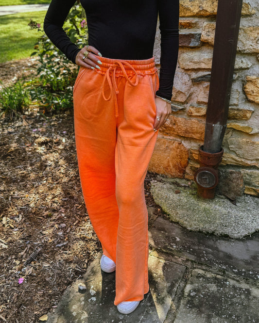 Citrus Glow Wide-Leg Sweatpants