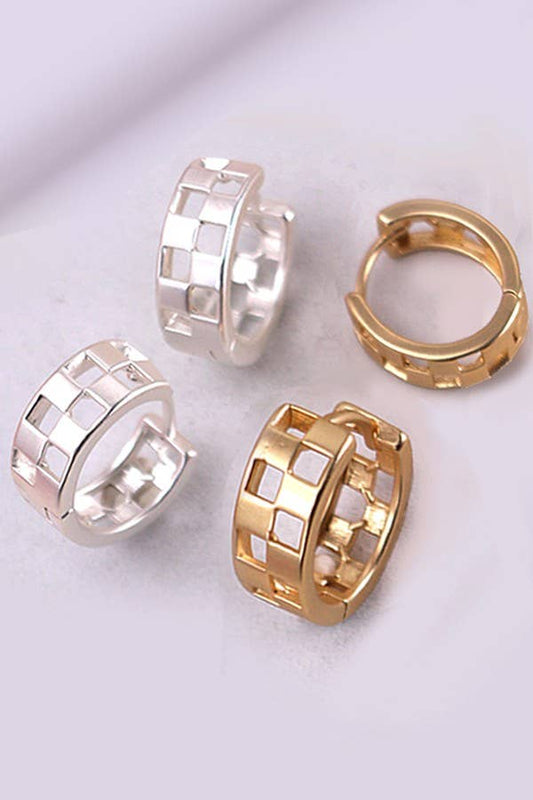 Checkered Hoop Earrings