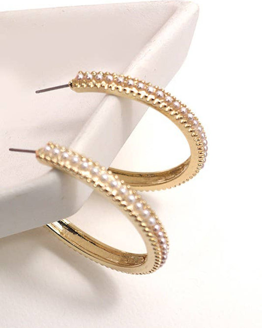Pearl Pave Hoop